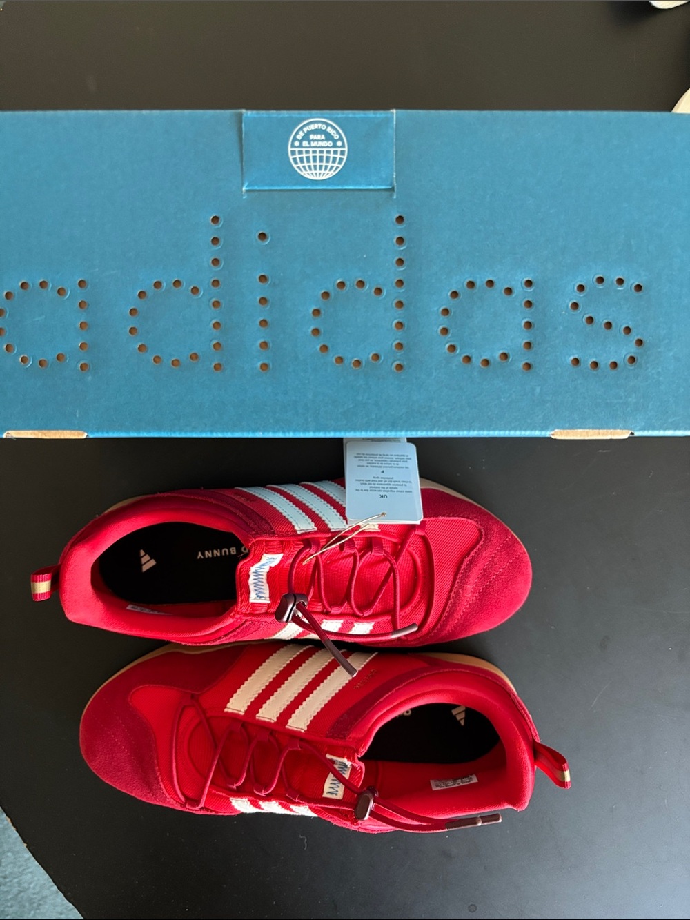 adidas Para Bad Bunny Red and White Low-Profile Sneakers - Picture 9 of 9